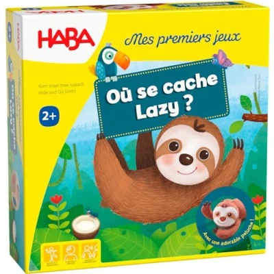Image de HABA Mes premiers jeux Où se cache Lazy ? Jeu de société d&#039;animation 4 ans et plus 306601, Vertes