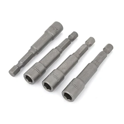 Image de sourcingmap 6,5 x 65 mm Écrou pour douille hexagonale aimantée Gris embouts 4pcs