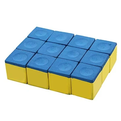 Image de 12pcs billard de Piscine Cube Cubes,Queue Craie Pointe Carbonate Calcium sans Glissement pour Billard(blue)