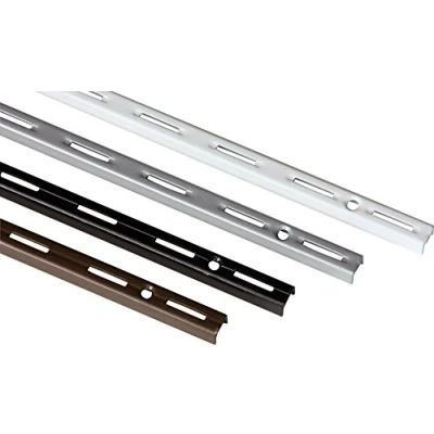 Image de IB Style Lot de 10 pièces Rail Murale pour système à 1 rangée avec la Grille 50 mm 5 Dimensions Longueur 100 cm Blanc Support d&#039;étagères Charges Lourdes m Fait Acier