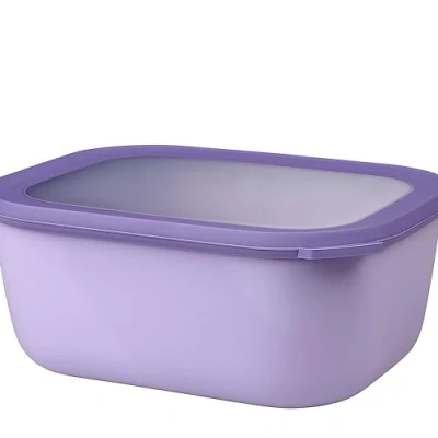 Image de Mepal Bol multi usage rectangulaire Cirqula Nordic lilac capacité 3000 ml couvercle amovible incassable étanche stockage au congélateur, à froid passe lave vaisselle