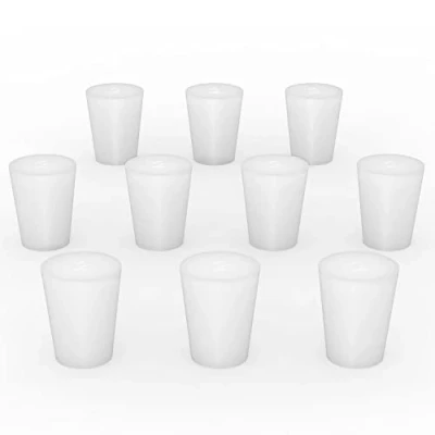 Image de stonylab Bouchon en Caoutchouc de Silicone, Joint Laboratoire Conique Blanc (Lot 10, 2#)
