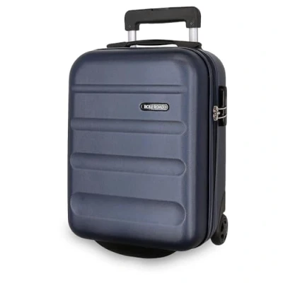 Image de ROLL ROAD Flex Valise Rigide fabriquée en ABS, Un matériau, Fermeture à Combinaison latérale, 4 Roues Doubles, Bagage Main, intérieur Pratique avec Compartiment, Bleu Marine, Talla única,