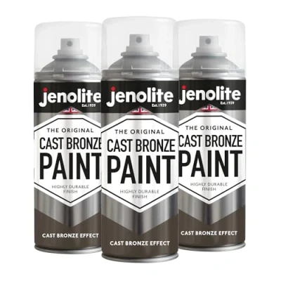 Image de JENOLITE Peinture en aérosol effet bronze coulé Crée l&#039;apparence et la sensation du moulé véritable sur plupart des surfaces 3 x 400 ml