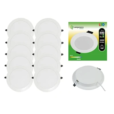 Image de Lot de 10 Spot Encastrable LED Downlight Panel Extra Plat 7W Blanc Froid 6000K