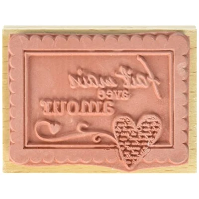 Image de Florilèges Design FE309030 Tampon Scrapbooking Fait Main avec Amour Beige 6 x 8 2,5 cm