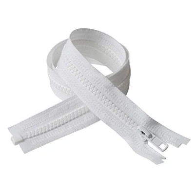 Image de IPEA Fermeture éclair taille #5 Différentes longueurs 2 pièces Deux charnières séparables pour meubles éblouissants couture vestes Longueur 55 cm Largeur 30 mm Blanc