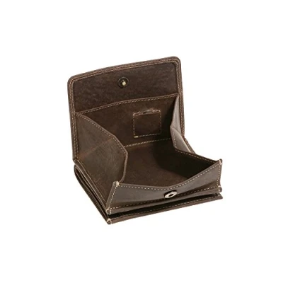 Image de Modèle Vienne Portemonnaie Particulier en Cuir de Vachette, Fabrication façon « viennoise », avec Compartiment pour la Monnaie carré typique LEAS, Marron &#039;&#039;LEAS Vintage Collection&#039;&#039;