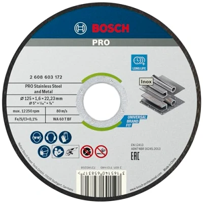 Image de Bosch 2608603172 Disque à tronçonner moyeu plat standard for inox WA 60 T BF 125 mm 22,23 1,6
