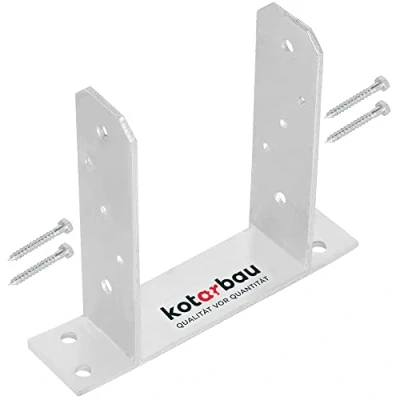 Image de KOTARBAU® Support de Poteau en U 140 mm a Visser carré Bois Plaque sol Ancre Galvanisé à Chaud Fixation