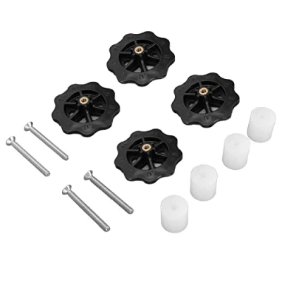 Image de 4 Pièces Kit D&#039;imprimante 3D Pièce de Nivellement Lit Chauffant M4 Roue Torsadée à la Main en Chiffres Romains pour Prusa I3 Plus/Anet A8/Wanhao D9/Ender 5 Plus, Rechange(Blanc+noir)