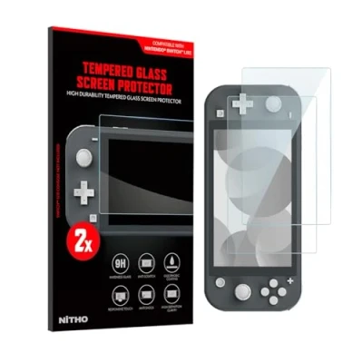 Image de NITHO Protecteur D&#039;écran en Verre Trempé Compatible avec la Console Switch Lite, Dureté 9H, Haute Durabilité, Sans Bulles, Anti rayures et choc (2 Pièces)