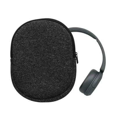 Image de kwmobile Housse Compatible avec WH CH520 / CH510 étui de Protection Souple en néoprène pour Casque Audio 22,5 x 17 cm Anthracite Blanc