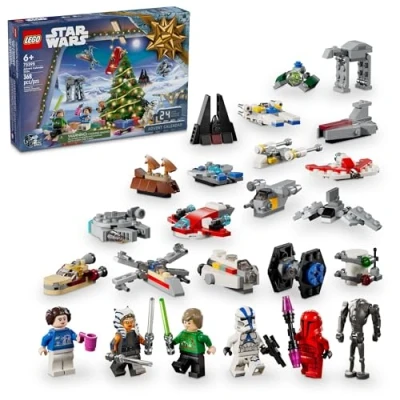 Image de LEGO Calendrier de l&#039;Avent 2024 Star Wars pour enfants Noël avec 18 mini constructions et 5 figurines, à partir 6 ans Idée cadeau garçons filles 75395