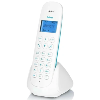 Image de Profoon PDX Téléphone DECT 300BW sans Fil Extensible Compatible avec Les Aides auditives Mains Libres Annuaire téléphonique Bleu