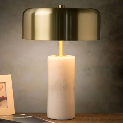 Image de Lucide Lampe à poser Mirasol marbre blanc