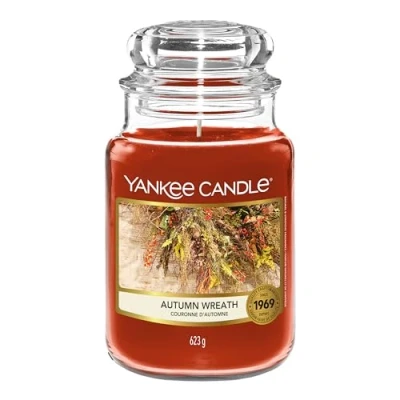 Image de Yankee Candle Bougie parfumée Couronne d&#039;automne Format jarre longue durée jusqu’à 150 heures de combustion Cadeaux parfaits pour les femmes