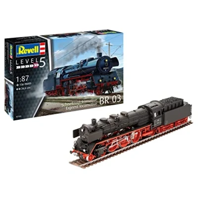 Image de Revell 02166 Standard Express Locomotive 03 Class with Tender 1:87 Scale Model Kit Véhicule Maquette, Multicolore, Moyen