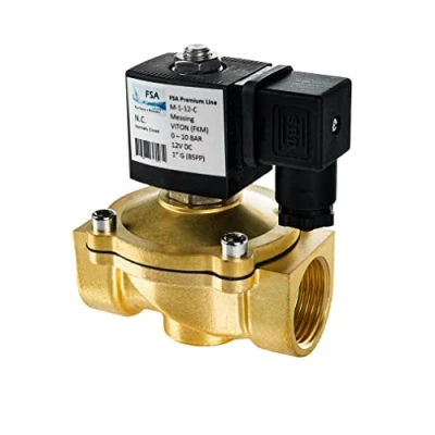 Image de FSA électrovanne en laiton 1&quot; 12V DC 0 10 bar Viton fermée sans courant