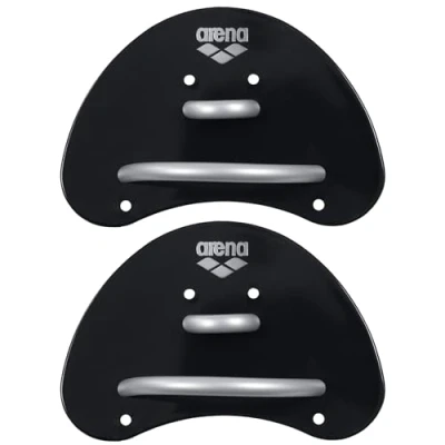 Image de arena Elite Pagaies de Mains, Plaquettes Natation, Accessoire d&#039;Entraînement Piscine, Piscine avec Sangles Ajustables, Paume Non Couverte, Noir