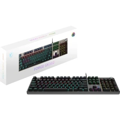 Image de Description courte : Clavier gaming MSI Forge GK310 avec switches Red, idéal pour une réactivité ultime.
