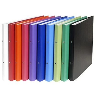 Image de Exacompta réf. 54150E Carton de 20 classeurs rigides en PP 2 anneaux ronds diamètre 15 mm Dos Dimensions extérieures : 32 x 25,6 cm Format à classer A4 10 couleurs assorties