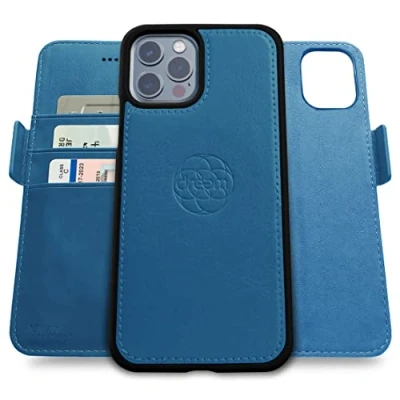 Image de dreem Fibonacci Compatible avec iPhone 13 Pro funda cartera / 2 en 1 étui Antichoc et Folio Amovible Cuir végétal, MagSafe, Protection RFID [Ardoise]