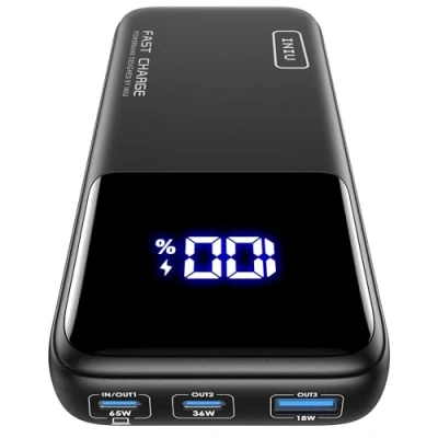Image de INIU Batterie Externe, 20000mAh 65W Fast Charging Power Bank for Phone &amp; Laptop, Portable USB C Input Output Compatible avec MacBook Steam Deck iPad iPhone 16 15 14 Pro Max Samsung S23 etc