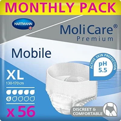 Image de Hartmann MoliCare Premium Mobile 6 gouttes taille XL lot de 4 x 14 pièces
