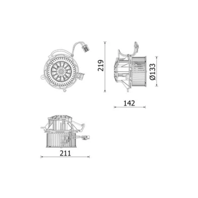 Image de MAHLE ORIGINAL AB 318 000P Pulseur d&#039;Air pour véhicules avec direction à gauche OPEL: Zafira B, C Tourer, Astra J GTC