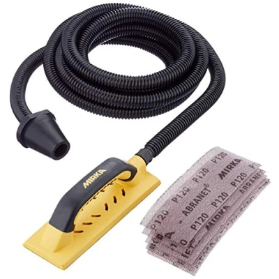 Image de Mirka Handy Starter Kit pour ponceuse à main I de blocs Ponçage avec aspiration, tuyau d&#039;aspiration 4 m et 5 bandes abrasives en filet Abranet autoagrippant sans poussière
