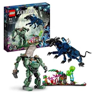 Image de LEGO 75571 Avatar Neytiri et Le Thanator vs. Quaritch dans l’Exosquelette AMP, Jouet de Construction, Figurine Robot, Pandora, Cadeau Enfants 9 Ans