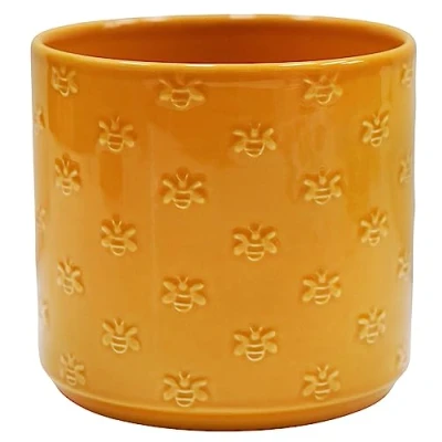 Image de Ivyline Jardinière en faïence, Abeille Jaune, D 17,5 cm x H 17