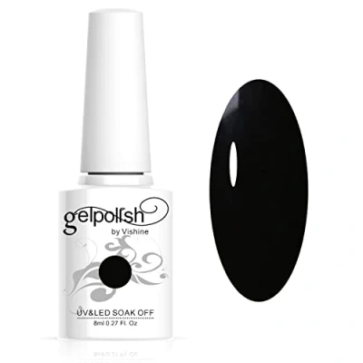 Image de Vishine Vernis à ongles 8ml Semi permanent Gel Polish UV LED Soak Off Manucure Noir #1348