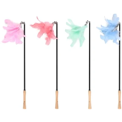 Image de Flamingo Jouet pour Chat Canne à pêche Nimmy 61 186cm avec Clochette et Plumes Extensible Interchangeable Pas de Choix Possible