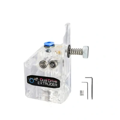 Image de 3DMAN Bowden Dual Drive Extruder Universal Geared for Ender 3 V2/Pro, Series, CR10 Mega S, Tevo Tornado, Wanhao D9, Anet A8 E10, Prusa I3 and DIY 3D Printer Transparent