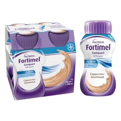 Image de Fortimel Compact 2.4kcal Arôme Moccha Complément Nutritionnel Dénutrition Bouteilles 4 x 125 ml