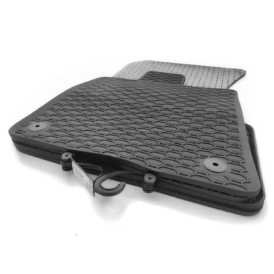 Image de Lot de 4 tapis sol en caoutchouc pour Audi Q5 SQ5 II FY à partir 2017 &amp; Sportback (design moderne nid d&#039;abeille), caoutchouc, noir