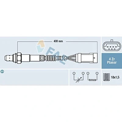 Image de FAE 77206 Sonde lambda RENAULT: CLIO 2, 3, Kangoo I