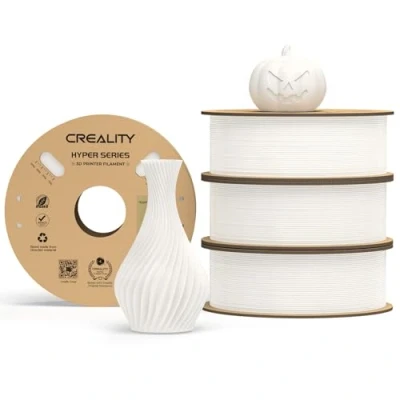 Image de Creality Official Hyper PLA Filament Blanc 4Kg, pour Impression à Haute Vitesse, Durable, Performance de Surplomb Précision Dimensionnelle +/ 0.03mm, 4 Rouleaux