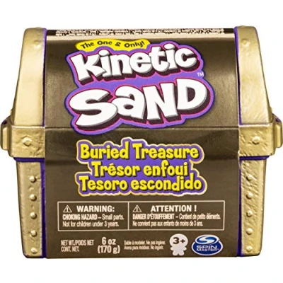 Image de Kinetic Sand Buried Treasure Playset with 170g of and Surprise Hidden Tool (Style May Vary) Ensemble de Jeu 170 g avec Outil caché Peut Varier, 6054831, Gris