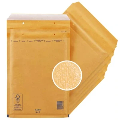 Image de Lot de 20 sacs d&#039;expédition adhésifs 3/C Convient pour format A5 Recycling 150 x 215 mm Indéchirable