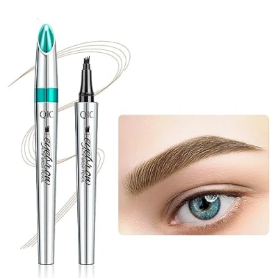Image de Crayon à sourcils,crayon sourcils de imperméable,crayon microblading avec quatre pointes fourche(brun clair)