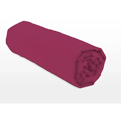 Image de Home Linge Passion Drap Housse Fuchsia 180x200 +25 cm 100% Coton 57 Fils Label Oeko Tex
