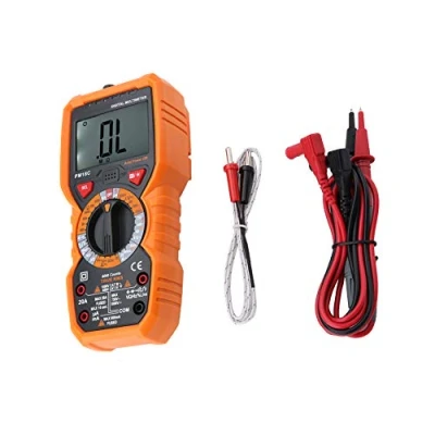 Image de Multimètre numérique, PEAKMETER PM18C 6000 comptes Intelligent numérique de poche Testeur température Tension Résistance True RMS NCV Tester Affichage rétroéclairage