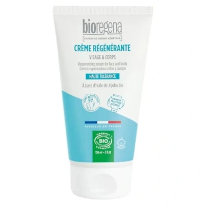 Image de Bioregena Crème Régénérante Visage et Corps Bio Hydrate &amp; Régénère l&#039;épiderme Protège Apaise la peau Ne colle pas Sans effet gras Beurre de Karité, Aloe Vera Made in France 150 ml