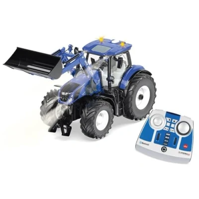 Image de siku 6798, Tracteur New Holland T7,315 Avec Chargeur Frontal, Bleu, Métal/Plastique, 1:32, Télécommandé, Commande Par Bluetooth Incluse, Application Possible