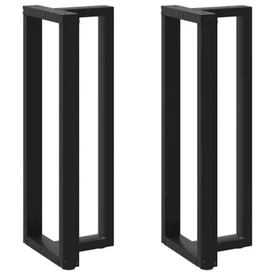 Image de vidaXL Pieds de table bar forme T 2 pcs noir 40x35x(111 112) cm, pied table, en métal, 4013096