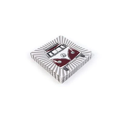 Image de BRISA VW Collection Serviettes en papier pour table avec motif T1 Bus (Samba Stripes/Rouge/3 épaisseurs)