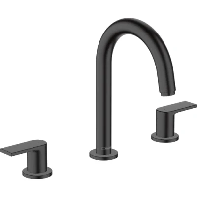 Image de hansgrohe Vernis Shape Mélangeur 3 trous avec tirette et vidage synthétique, noir mat, 71563670
